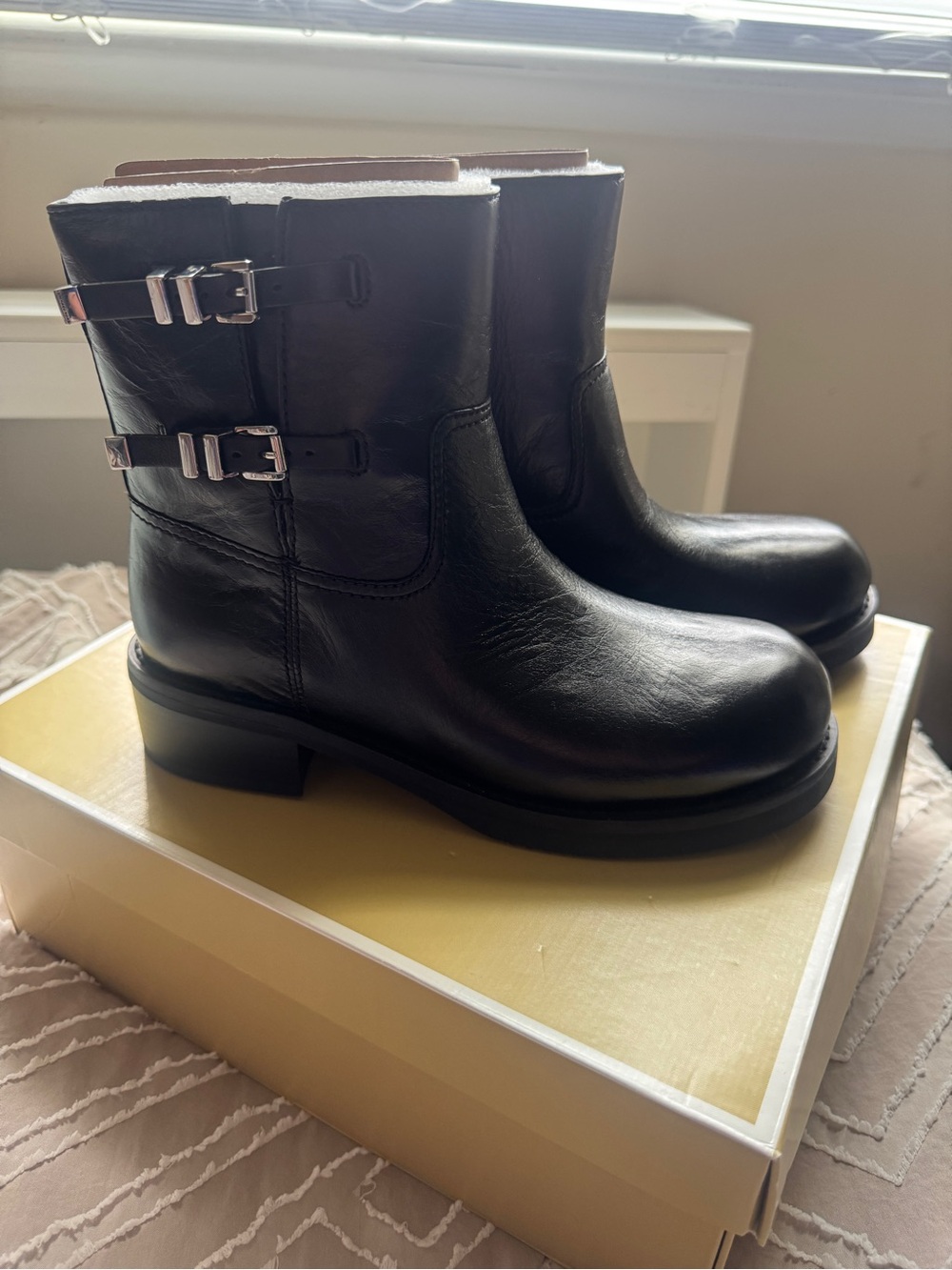 Michael Kors Women's Darrington Flat Boots with buckle detail